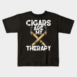 Cool Funny Cigar  Cigars Are My Therapy Kids T-Shirt